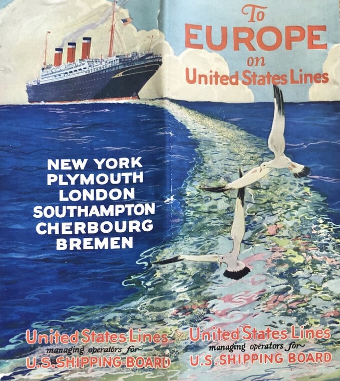 SS Leviathan fold-out plan or folder