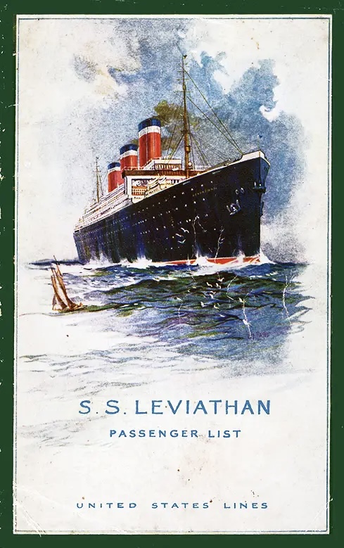 SS Leviathan passenger list