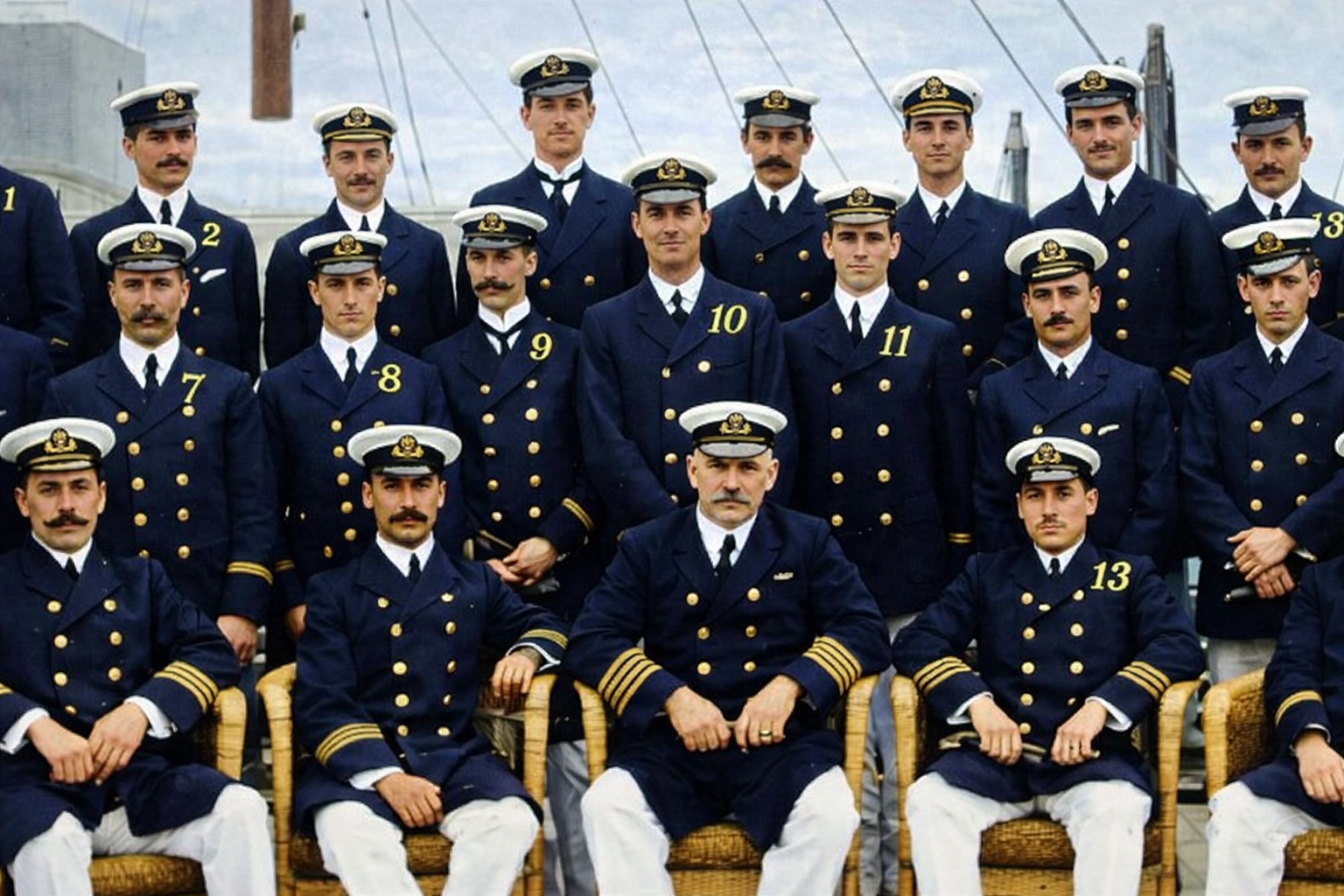 Ocean liner crew representing the people behind passenger-ship operations