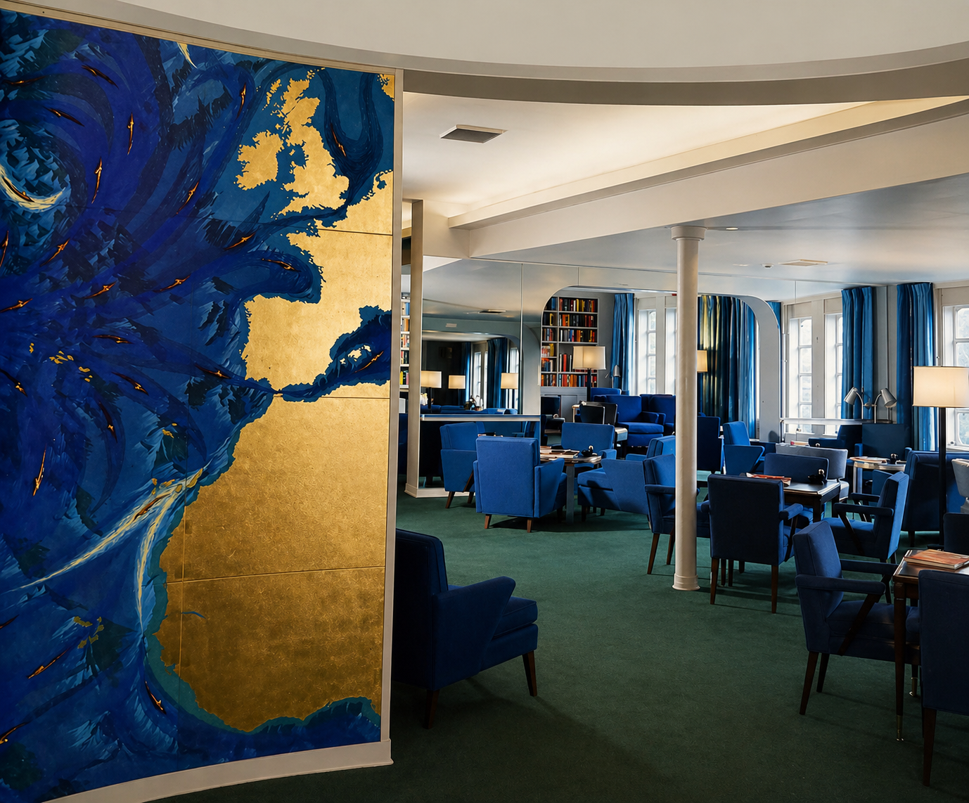 First Class Observation Lounge aboard SS United States