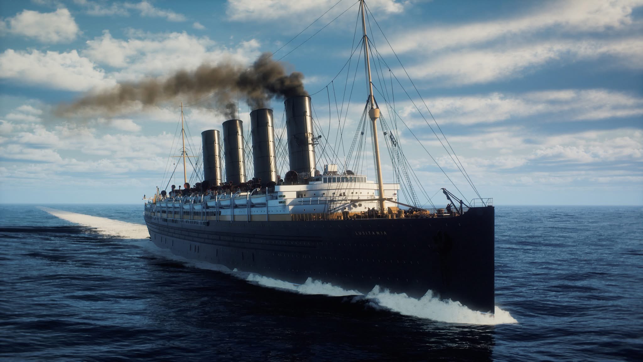 RMS Lusitania at sea (timeline hero image)