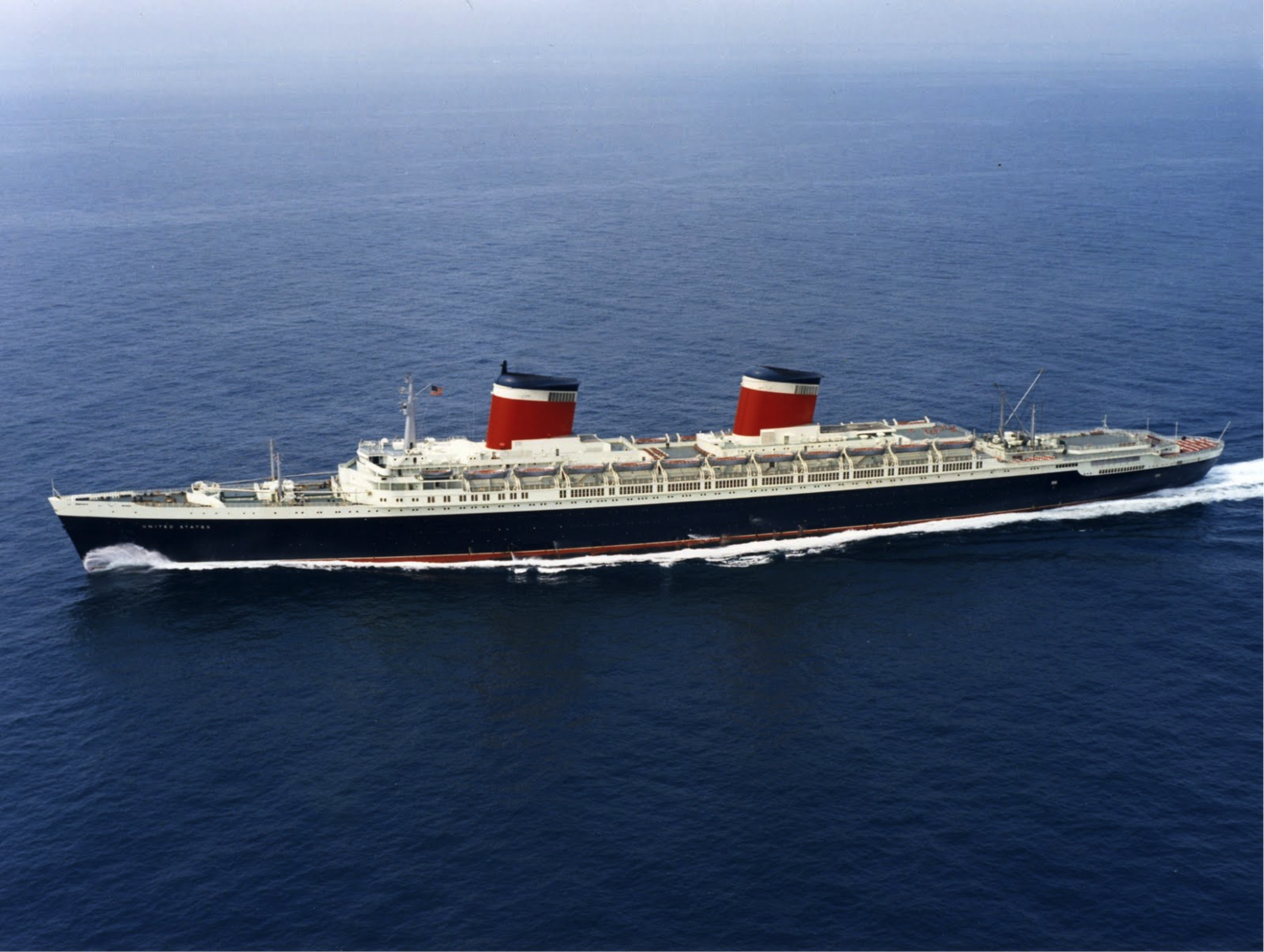 SS United States underway in the Atlantic.